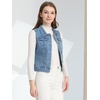 image:imageAllegra K Womens Washed Denim Vest Sleeveless Jean JacketLight Blueb