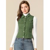 image:imageAllegra K Womens Washed Denim Vest Sleeveless Jean JacketOlive Green
