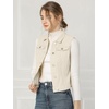 image:imageAllegra K Womens Washed Denim Vest Sleeveless Jean JacketOyster