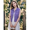 image:imageAllegra K Womens Washed Denim Vest Sleeveless Jean JacketPurple
