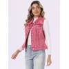 image:imageAllegra K Womens Washed Denim Vest Sleeveless Jean JacketWashed Red