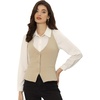 image:imageAllegra K Women Vintage Sleeveless Halter Neck Button Down Suit VestApricot