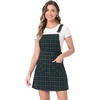 image:imageAllegra K Womens Plaid Overall Dress Suspender Short Pinafore DressBluegreen