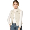 image:imageAllegra K Womens Washed Denim Vest Sleeveless Jean JacketOyster