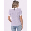 image:imageAllegra K Puff Sleeve Tops for Womens Vintage Tweed Peter Pan Collar ShirtLavender Purple