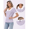 image:imageAllegra K Puff Sleeve Tops for Womens Vintage Tweed Peter Pan Collar ShirtLavender Purple