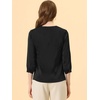 image:imageAllegra K Women Formal Dressy Office Satin 34 Sleeve V Neck Blouse ShirtBlack