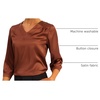 image:imageAllegra K Women Formal Dressy Office Satin 34 Sleeve V Neck Blouse ShirtBrown