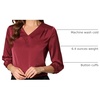 image:imageAllegra K Women Formal Dressy Office Satin 34 Sleeve V Neck Blouse ShirtBurgundy