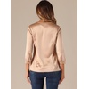 image:imageAllegra K Women Formal Dressy Office Satin 34 Sleeve V Neck Blouse ShirtChampagne