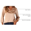 image:imageAllegra K Women Formal Dressy Office Satin 34 Sleeve V Neck Blouse ShirtChampagne