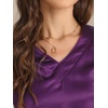 image:imageAllegra K Women Formal Dressy Office Satin 34 Sleeve V Neck Blouse ShirtDark Purple