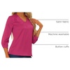 image:imageAllegra K Women Formal Dressy Office Satin 34 Sleeve V Neck Blouse ShirtFushcia