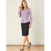 image:imageAllegra K Women Metallic Star V Neck Long Sleeve Sparkly BlouseDark Purple