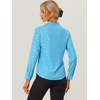 image:imageAllegra K Women Metallic Star V Neck Long Sleeve Sparkly BlouseLight Blue