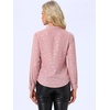image:imageAllegra K Women Metallic Star V Neck Long Sleeve Sparkly BlouseLight Pink