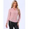image:imageAllegra K Women Metallic Star V Neck Long Sleeve Sparkly BlouseLight Pink