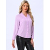image:imageAllegra K Women Metallic Star V Neck Long Sleeve Sparkly BlouseLight Purple