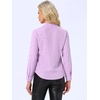 image:imageAllegra K Women Metallic Star V Neck Long Sleeve Sparkly BlouseLight Purple