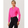 image:imageAllegra K Women Metallic Star V Neck Long Sleeve Sparkly BlousePink