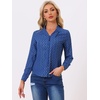 image:imageAllegra K Women Metallic Star V Neck Long Sleeve Sparkly BlouseRoyal Blueleaf