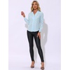 image:imageAllegra K Women Metallic Star V Neck Long Sleeve Sparkly BlouseSky Blue