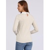 image:imageAllegra K Womens Striped Shirts Peter Pan Collar Casual Long Sleeve TopApricot