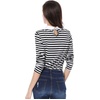 image:imageAllegra K Womens Striped Shirts Peter Pan Collar Casual Long Sleeve TopBlack
