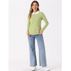 image:imageAllegra K Womens Striped Shirts Peter Pan Collar Casual Long Sleeve TopLight Green