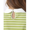 image:imageAllegra K Womens Striped Shirts Peter Pan Collar Casual Long Sleeve TopLight Green