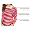 image:imageAllegra K Womens Striped Shirts Peter Pan Collar Casual Long Sleeve TopRed