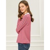 image:imageAllegra K Womens Striped Shirts Peter Pan Collar Casual Long Sleeve TopRed