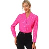 image:imageAllegra K Women Metallic Star V Neck Long Sleeve Sparkly BlousePink