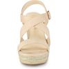 image:imageAllegra K Women Espadrilles Platform Slingback Ankle Strap Wedges SandalsBeige