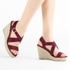 image:imageAllegra K Women Espadrilles Platform Slingback Ankle Strap Wedges SandalsBurgundy