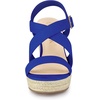 image:imageAllegra K Women Espadrilles Platform Slingback Ankle Strap Wedges SandalsDeep Blue