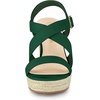image:imageAllegra K Women Espadrilles Platform Slingback Ankle Strap Wedges SandalsEmerald Green