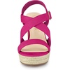 image:imageAllegra K Women Espadrilles Platform Slingback Ankle Strap Wedges SandalsHot Pink