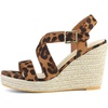 image:imageAllegra K Women Espadrilles Platform Slingback Ankle Strap Wedges SandalsLeopard