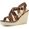 image:imageAllegra K Women Espadrilles Platform Slingback Ankle Strap Wedges SandalsLeopard