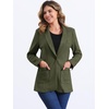 image:imageAllegra K Faux Suede Blazer for Womens Lapel One Button Work Suit JacketArmy Green