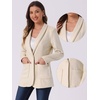 image:imageAllegra K Faux Suede Blazer for Womens Lapel One Button Work Suit JacketBeige