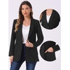 image:imageAllegra K Faux Suede Blazer for Womens Lapel One Button Work Suit JacketBlack