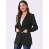 image:imageAllegra K Faux Suede Blazer for Womens Lapel One Button Work Suit JacketBlack
