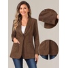 image:imageAllegra K Faux Suede Blazer for Womens Lapel One Button Work Suit JacketBrown