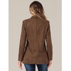 image:imageAllegra K Faux Suede Blazer for Womens Lapel One Button Work Suit JacketBrown