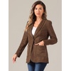 image:imageAllegra K Faux Suede Blazer for Womens Lapel One Button Work Suit JacketBrown