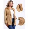 image:imageAllegra K Faux Suede Blazer for Womens Lapel One Button Work Suit JacketKhaki
