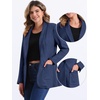 image:imageAllegra K Faux Suede Blazer for Womens Lapel One Button Work Suit JacketNavy Blue