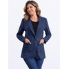 image:imageAllegra K Faux Suede Blazer for Womens Lapel One Button Work Suit JacketNavy Blue